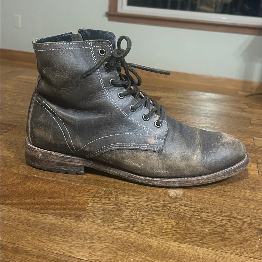 Freebird by Steven Distressed Gray Leather Boots